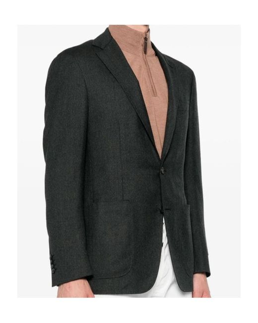 Canali Black Long-Sleeved Suit Jacket for men