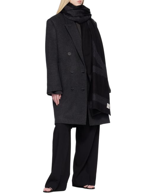 Totême  Black Totême Monogram Twill Scarf