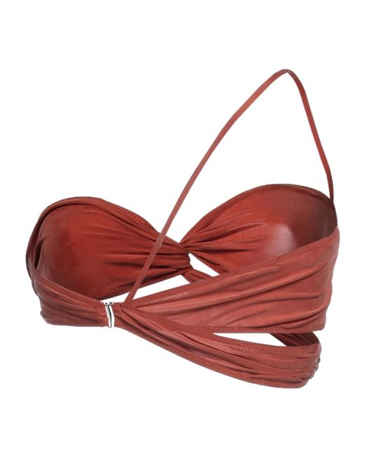 Jacquemus Red One-Shoulder Bikini Top