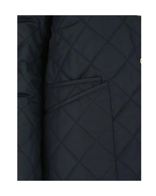 Burberry Blue Diamond Quilted Buttoned Jacket