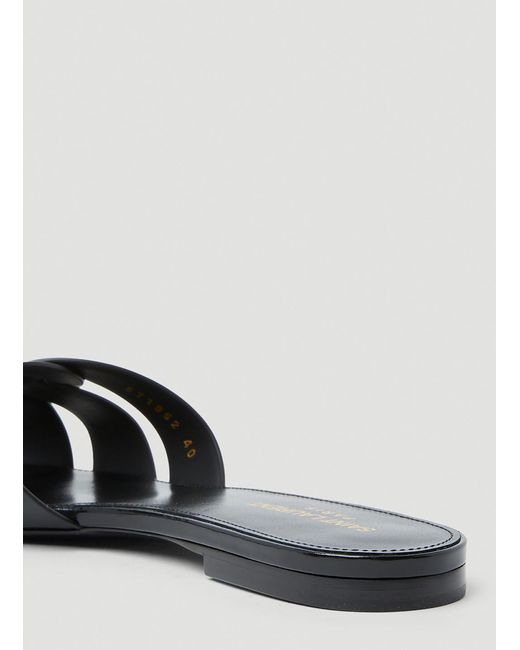 Saint Laurent Black Tribute Flat Sandals