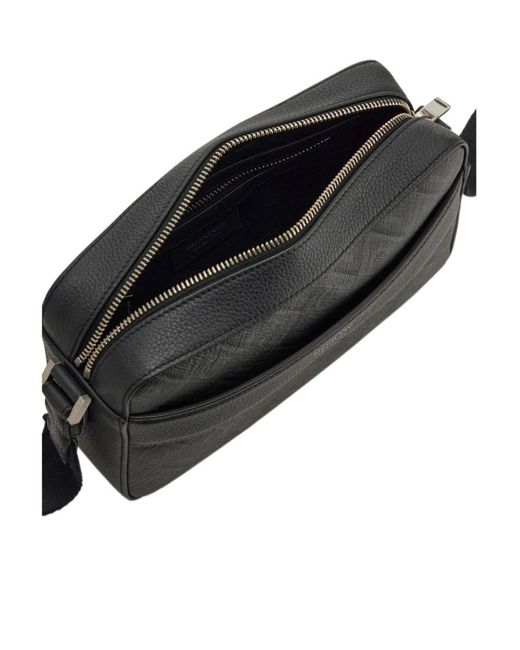 Ferragamo Black Ferragamo Monogram Jacquard Zipped Crossbody Bag for men