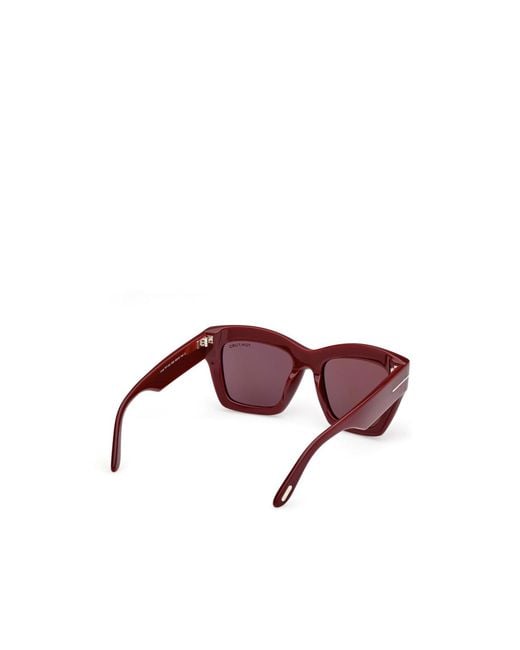 Tom Ford Purple Eyewear Luna Square Frame Sunglasses
