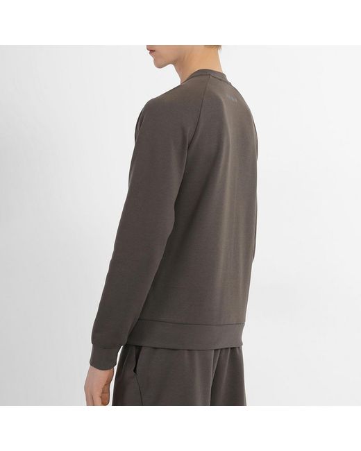 EA7 Gray Logo Printed Round Neck Sweater for men