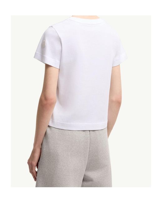 Moncler White Cotton Jersey Printed T-Shirt