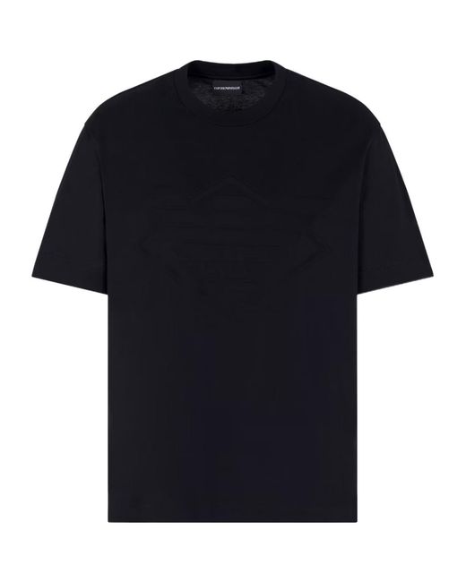 Emporio Armani Black Crew-Neck Cotton T-Shirt for men