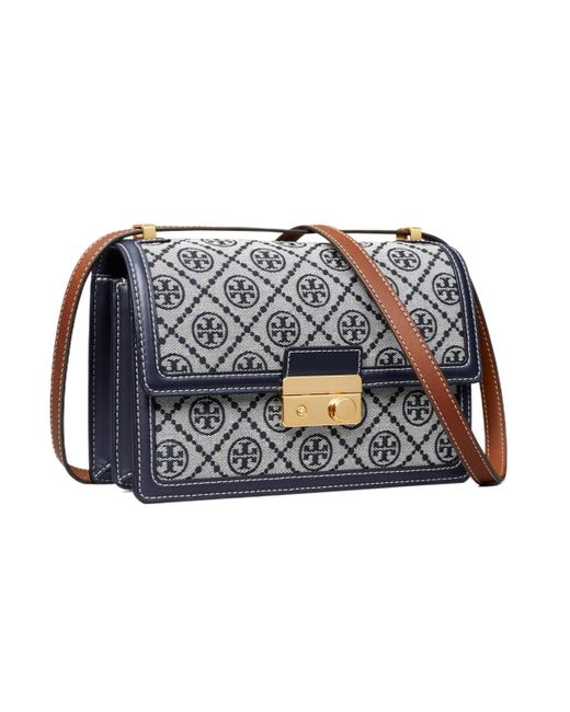 Tory Burch Blue T Monogram Shoulder Bag