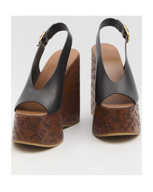 Chloé Brown Chloé Maxime Wedge Sandals