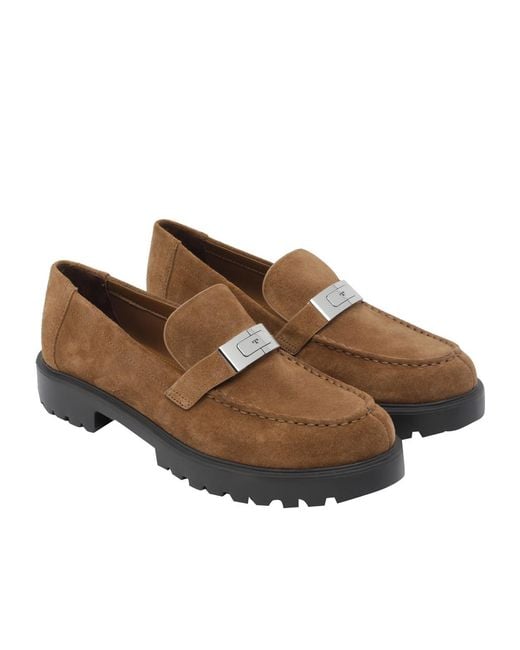 Tory Burch Brown Lug-Sole Loafers Flat Shoes