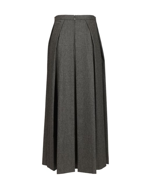 Emporio Armani Gray Mid-Length Pleated Skirt