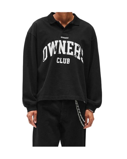Represent Black Owners Club Polo Sweatshirt for men