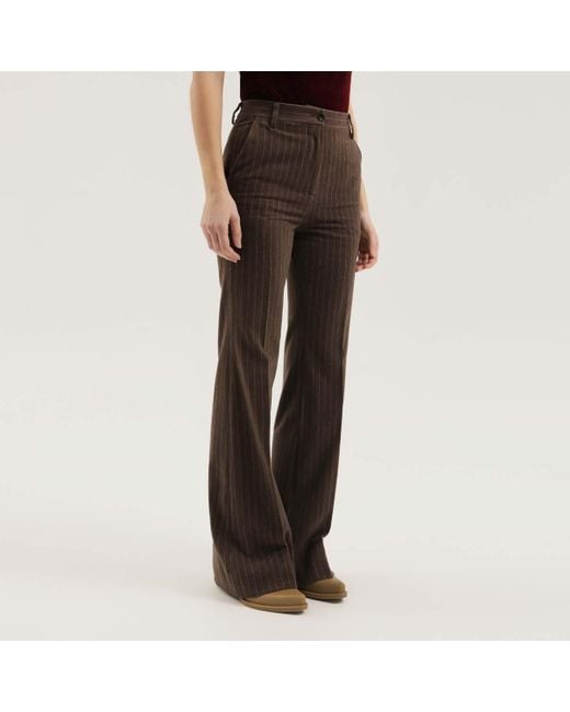 1989 STUDIO Brown Pinstripe Flared Pant