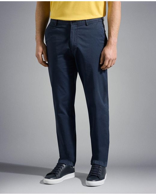 Paul & Shark Blue Organic Cotton Trousers for men