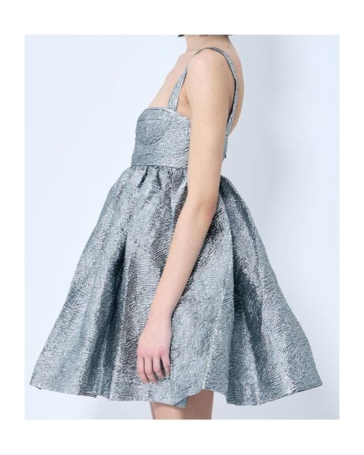 CECILIE BAHNSEN Blue Onique Flare Dress