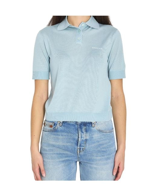 Gucci Blue Regular Fit Short-Sleeved Polo Shirt