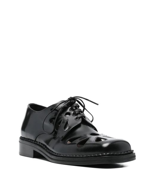 Simone Rocha Black Cut-Out Derby Shoes