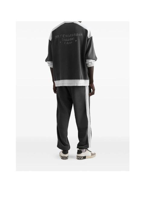Dolce & Gabbana Gray Colour-Blocked Sweatshirt for men