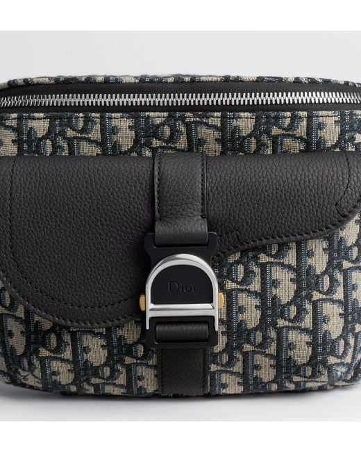 Dior Black Heritage Saddle Waist Bag for men