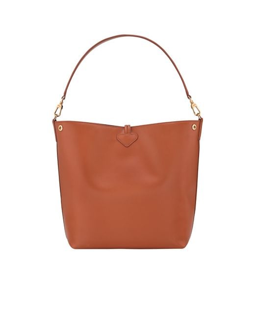 Longchamp Brown The Roseau Medium Hobo Bag