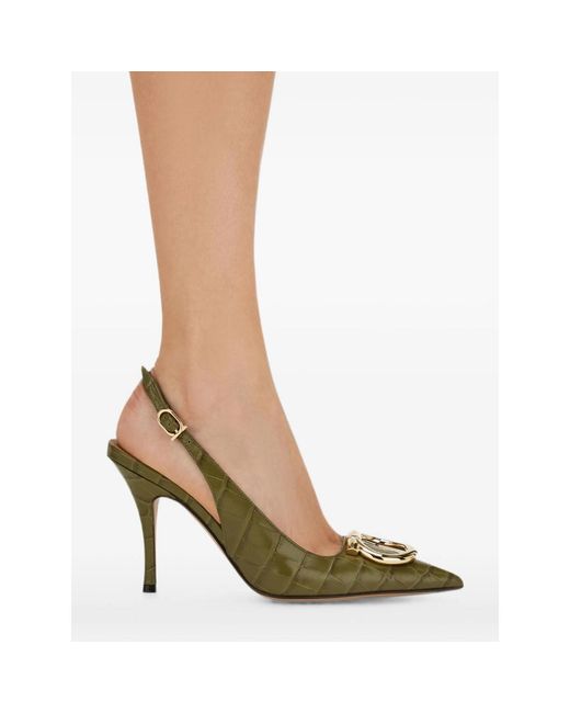 Ferragamo Green Pointed-Toe High-Heeled Sandals