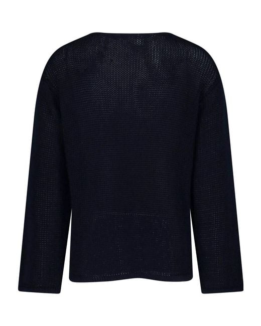 Giorgio Armani Blue Boat Neck Long-Sleeved Jumper for men