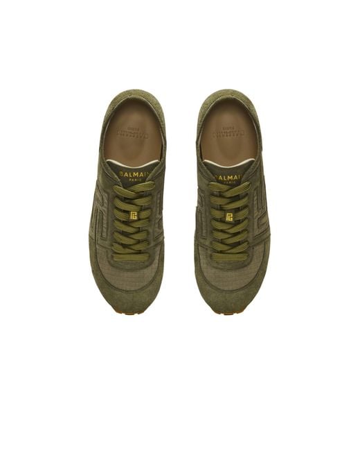 Balmain Green Racer 45 Trainers for men
