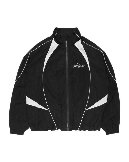 Acne Black Contrast Panel Zip-Up Jacket for men