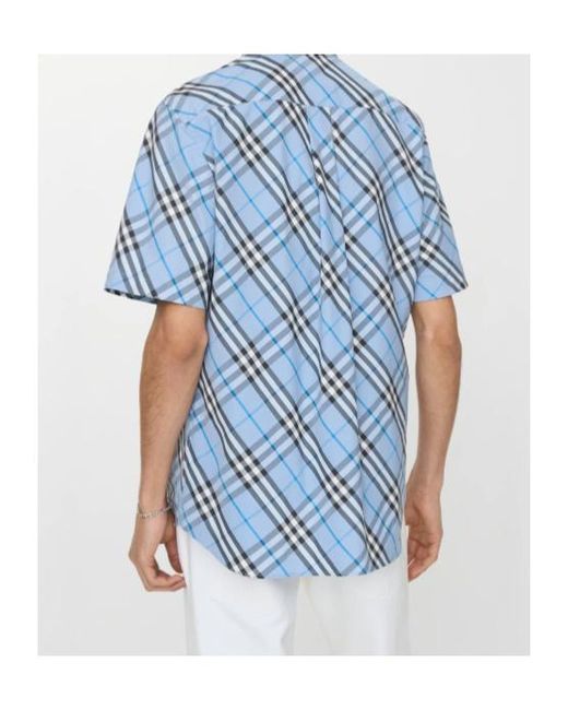 Burberry Blue Check Shirt for men