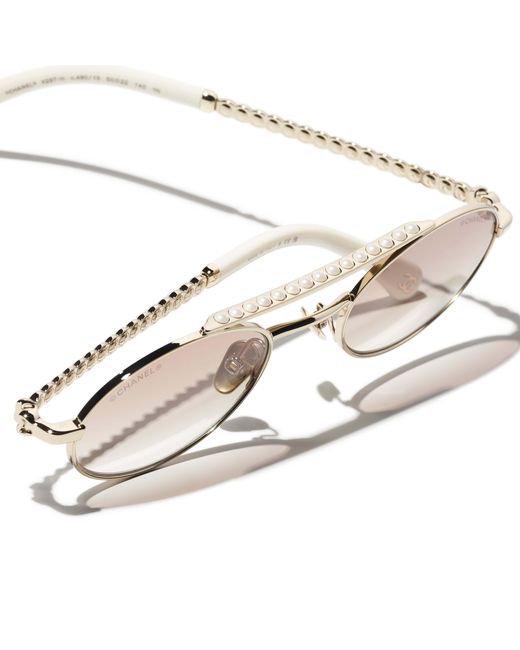 Chanel White Full Frame Sunglasses