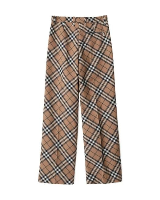 Burberry Multicolor Wool-Blend Check Tailored Trousers for men