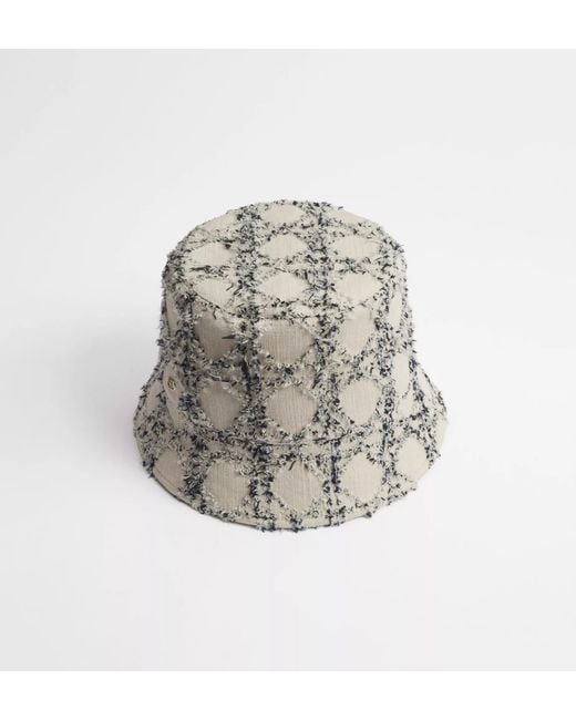 Dior White Cannage Teddy-D Small Brim Bucket Hat