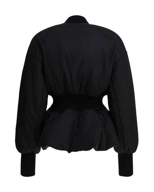 Alaïa Black Alaïa Zipped Bomber Jacket