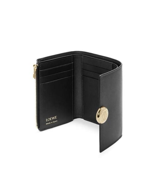 Loewe Black Logo Detailed Fold-Over Wallet