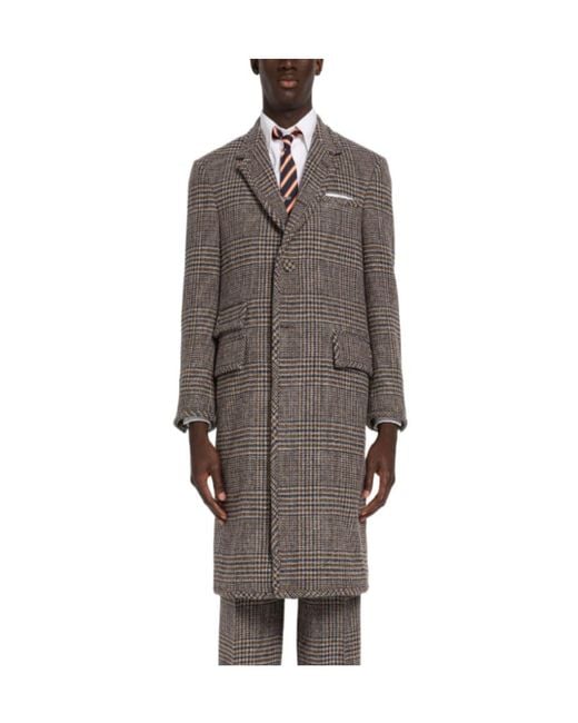 Thom Browne Brown Single Slit Coat for men