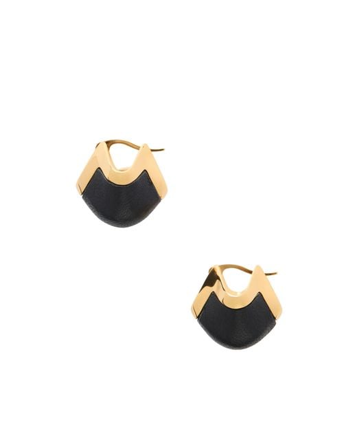 Khaite Metallic Lotus-Plated And Leather Drop Earrings