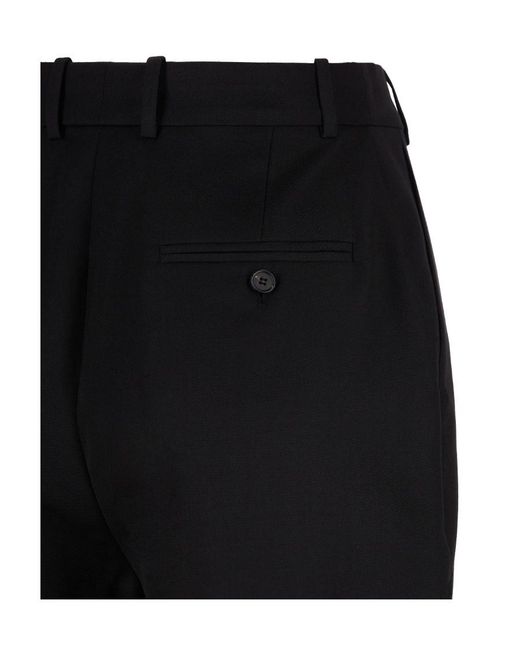 McQueen Black High-Waist Pleat Detailed Trousers