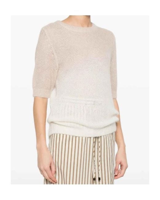 Fabiana Filippi White Crew Neck Knitted Sweater