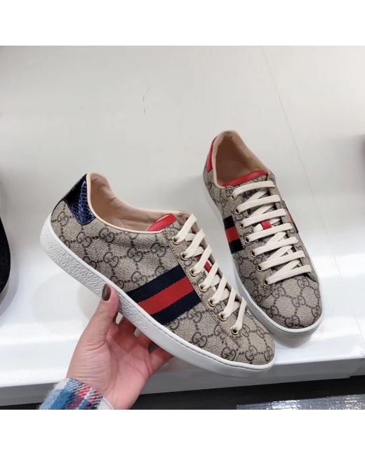 Gucci Pink Ace Gg Supreme Sneakers
