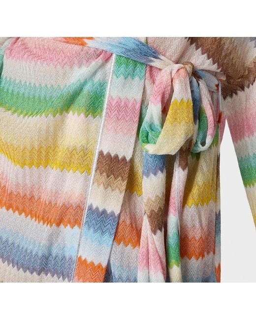 Missoni White Zigzag Belted Beachwear