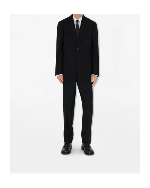 Burberry Black Wool Tailored Trousers for men