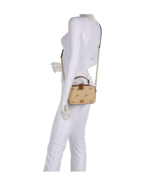 Karl Lagerfeld Natural Logo-Detail Cross Body Bag