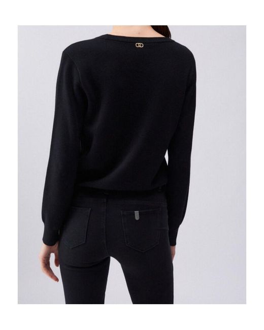 Liu Jo Black Bead-Embellished Top