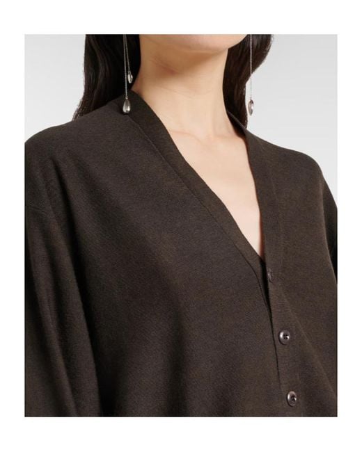 Lemaire Black Long-Sleeved Button-Down Cardigan