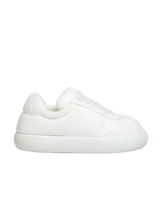 Marni White Bigfoot 2.0 Padded Lace-Up Sneakers