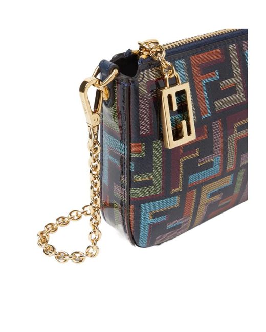 Fendi White Baguette Ff Printed Pouch