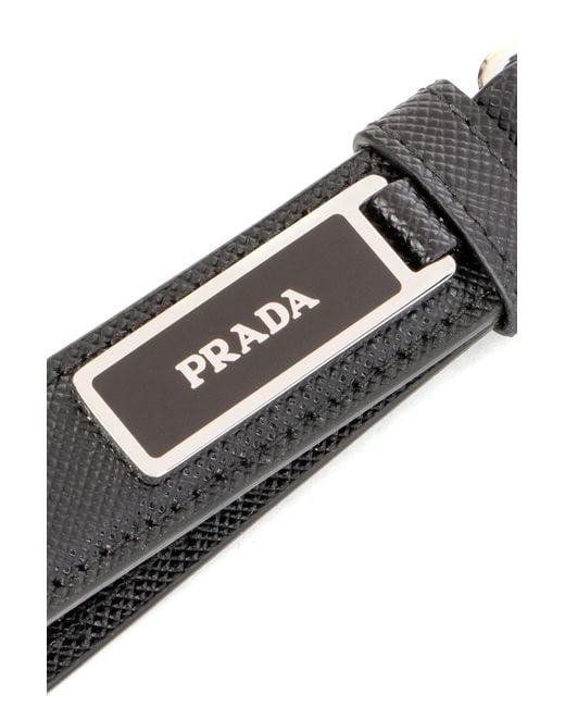 Prada White Leather Key Chain for men
