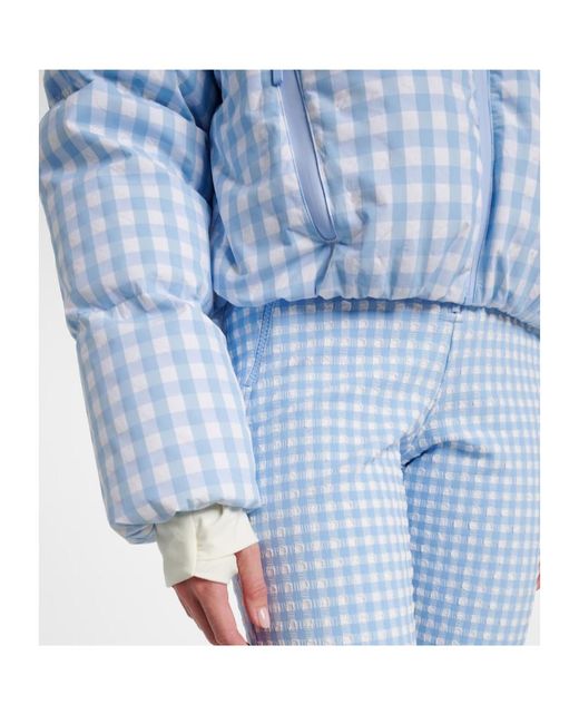 CORDOVA Blue Plaid Long-Sleeved Down Jacket