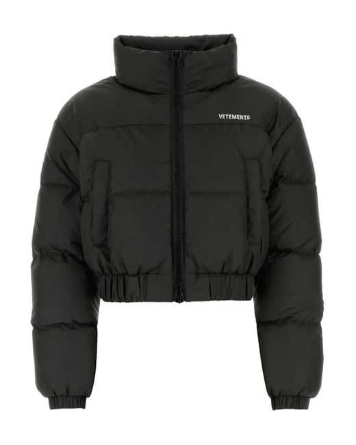 Vetements Black Logo Down Jacket for men