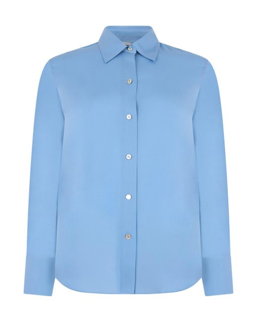 Vince Blue Long-Sleeved Button-Front Shirt