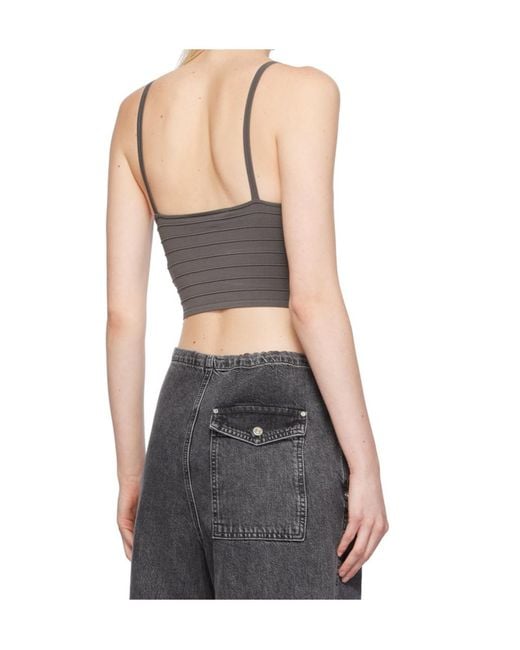Dion Lee Gray Ventral Compact Cropped Top